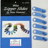 Large Tab Zipper Slides-6 pack- Blue