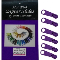 Large Tab Zipper Slides-6 pack - Purple