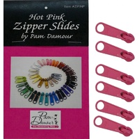 Large Tab Zipper Slides-6 pack- Hot Pink