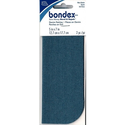 Bondex Faded Blue Denim 5x7 Fabric Iron-On Patches, 2 Pieces - DroneUp  Delivery