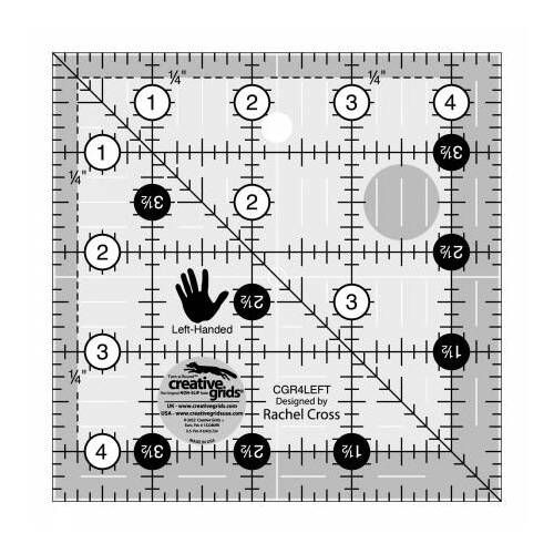 Creative Grids Quilting Ruler 4-1/2 Square (Left-Handed)